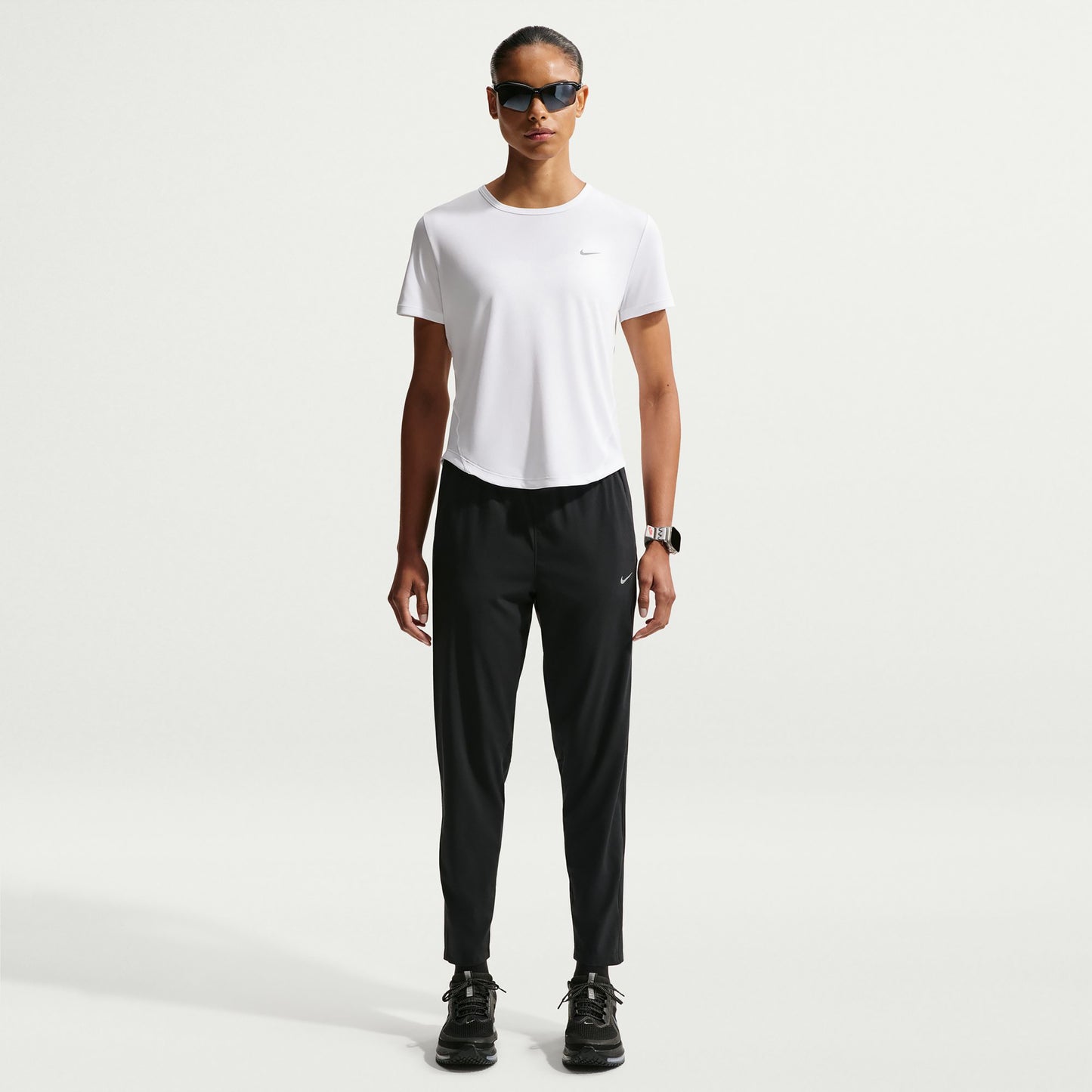 Nike Tempo  Camiseta de running Mujeres - blanco, plateado