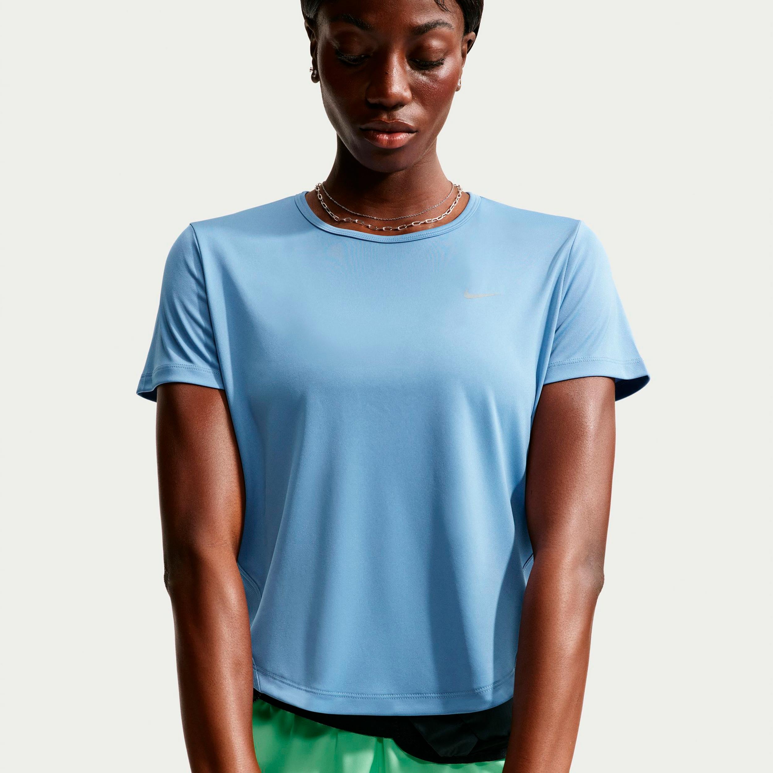 Nike Tempo  Camiseta de running Mujeres - azul, plateado