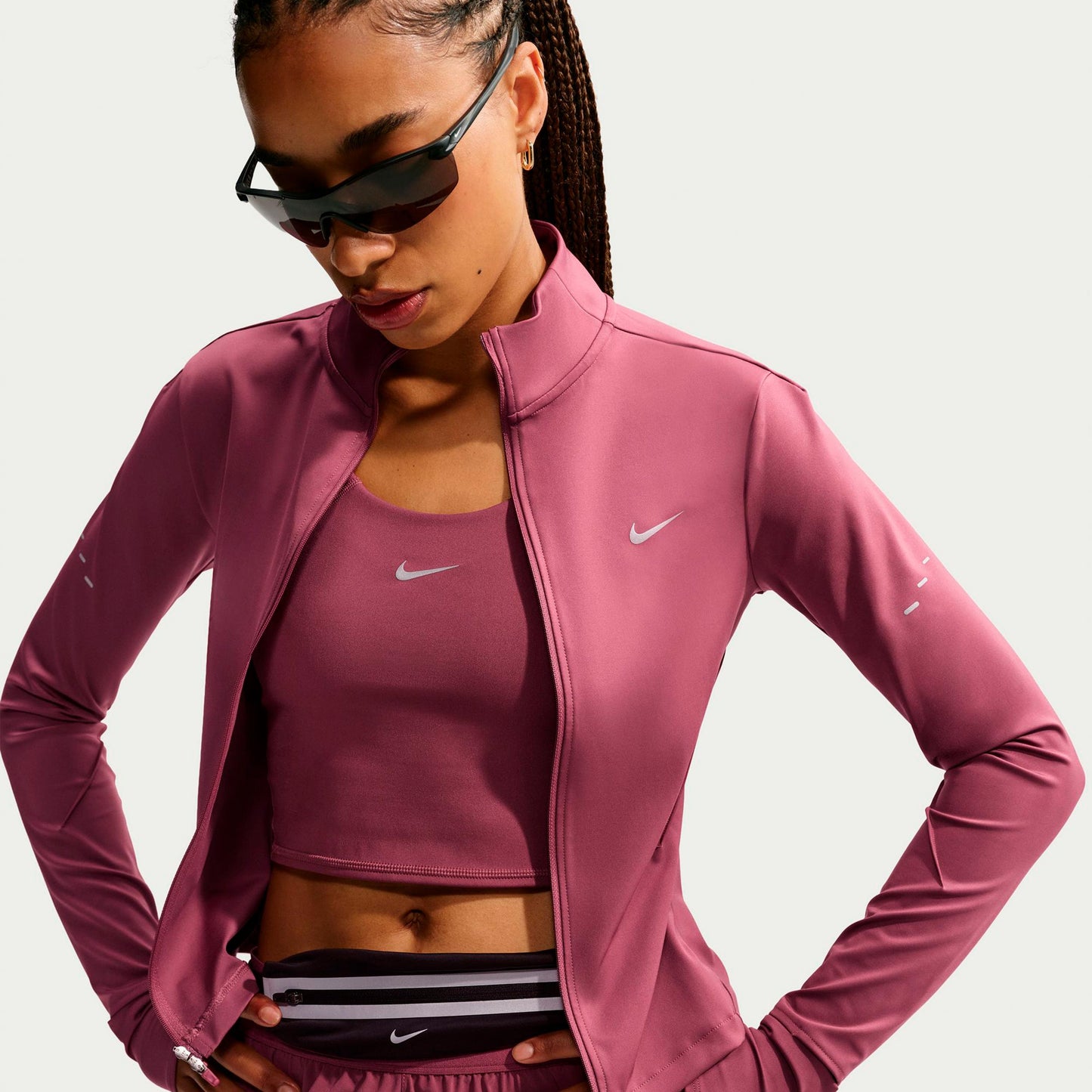 Nike Swift  Chaqueta para correr Mujeres - malva, plateado