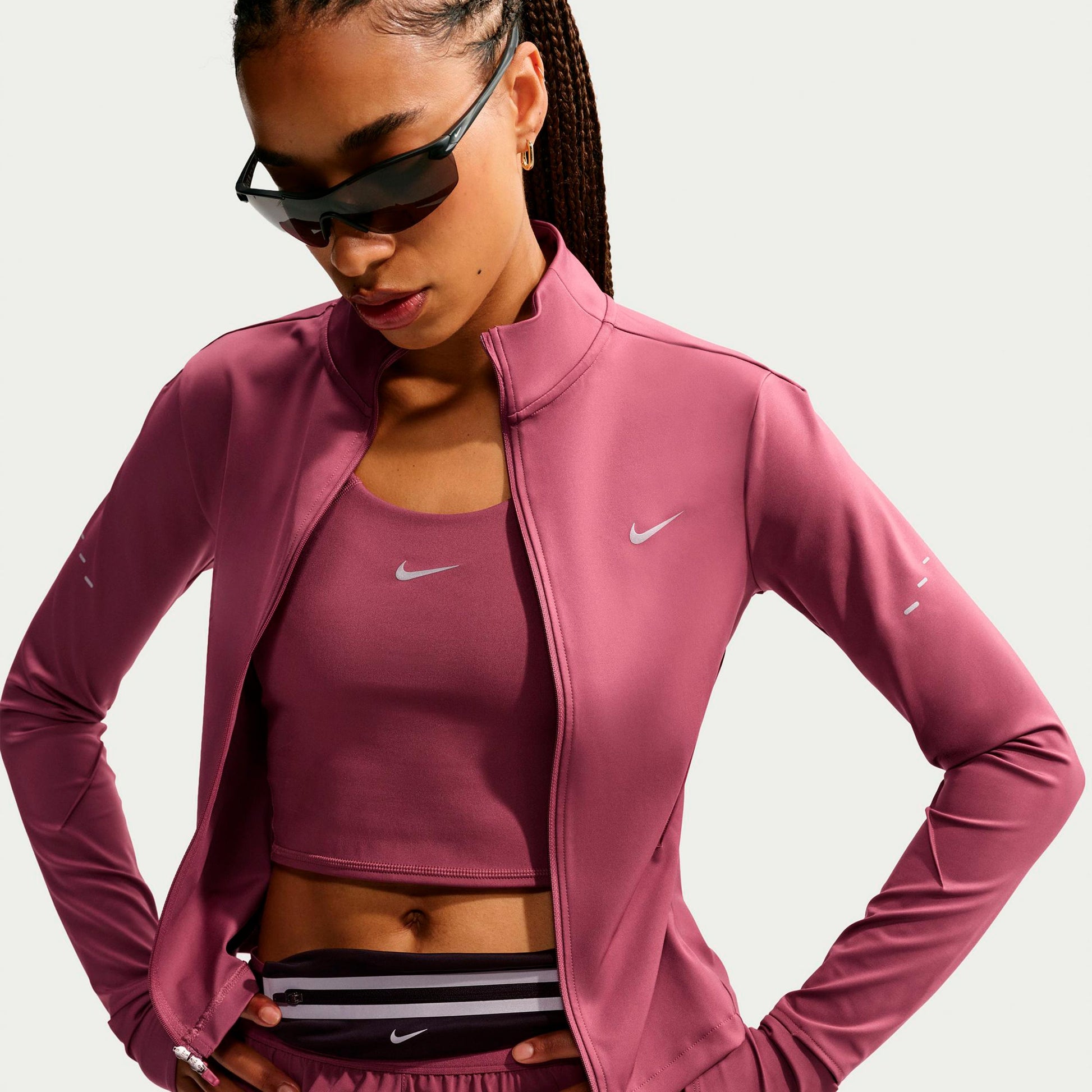 Nike Swift  Chaqueta para correr Mujeres - malva, plateado