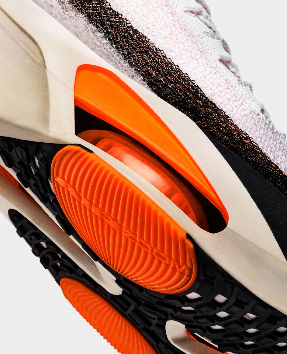Suela exterior de la Nike Alphafly 3 con las dos unidades Air Zoom en el antepié