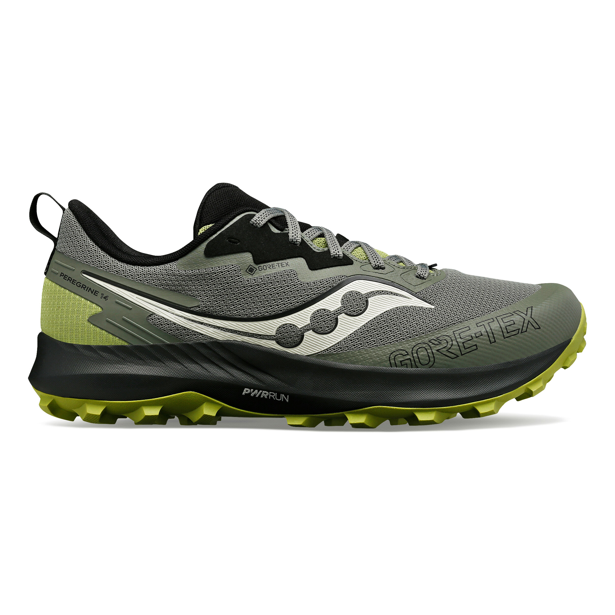 Comprar Saucony Peregrine 14 GTX Zapatilla Trail Hombres Oliva Verde Neon online Running Point ES