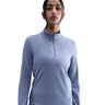 Swift Half-Zip Longsleeve Camiseta de running Mujeres-azul-gris, plateado