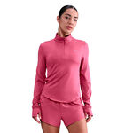 Ropa Nike Nike Swift Half-Zip Longsleeve Camiseta de running Mujeres-berry, plateado