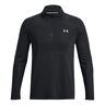 Seamless Stride 1/4 Zip Camiseta De Manga Larga Hombres-Negro