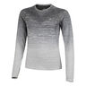 Seamless Camiseta De Manga Larga Mujeres-Blanco,Gris