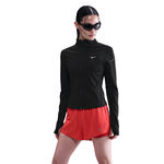 Ropa Nike Nike Swift Half-Zip Camiseta De Running Mujeres-Negro,Plateado
