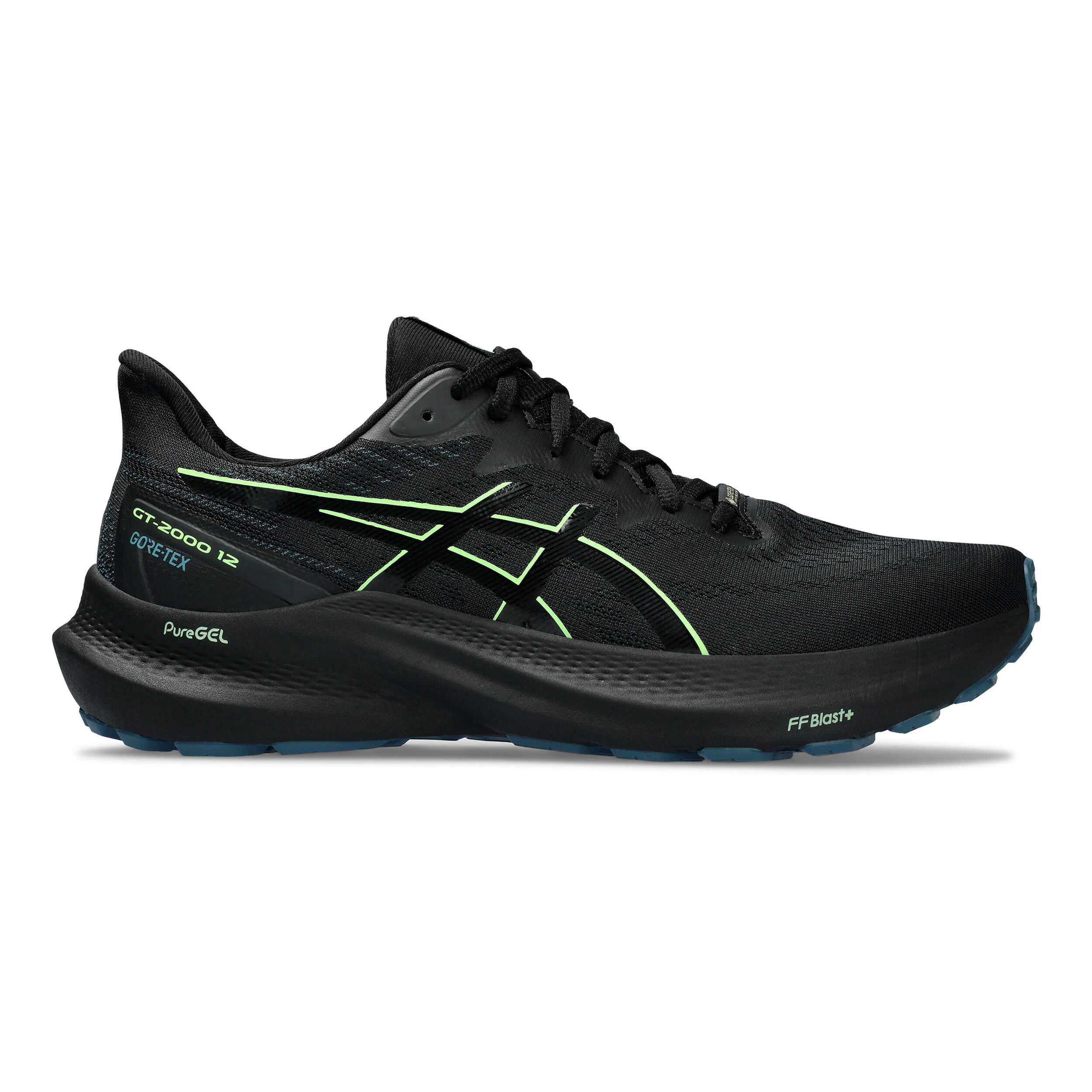 Comprar ASICS GT 2000 12 GTX Zapatilla De Estabilidad Hombres Negro Verde Neon en talla 47 online Running Point ES