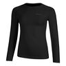 Warm Camiseta De Manga Larga Mujeres-Negro