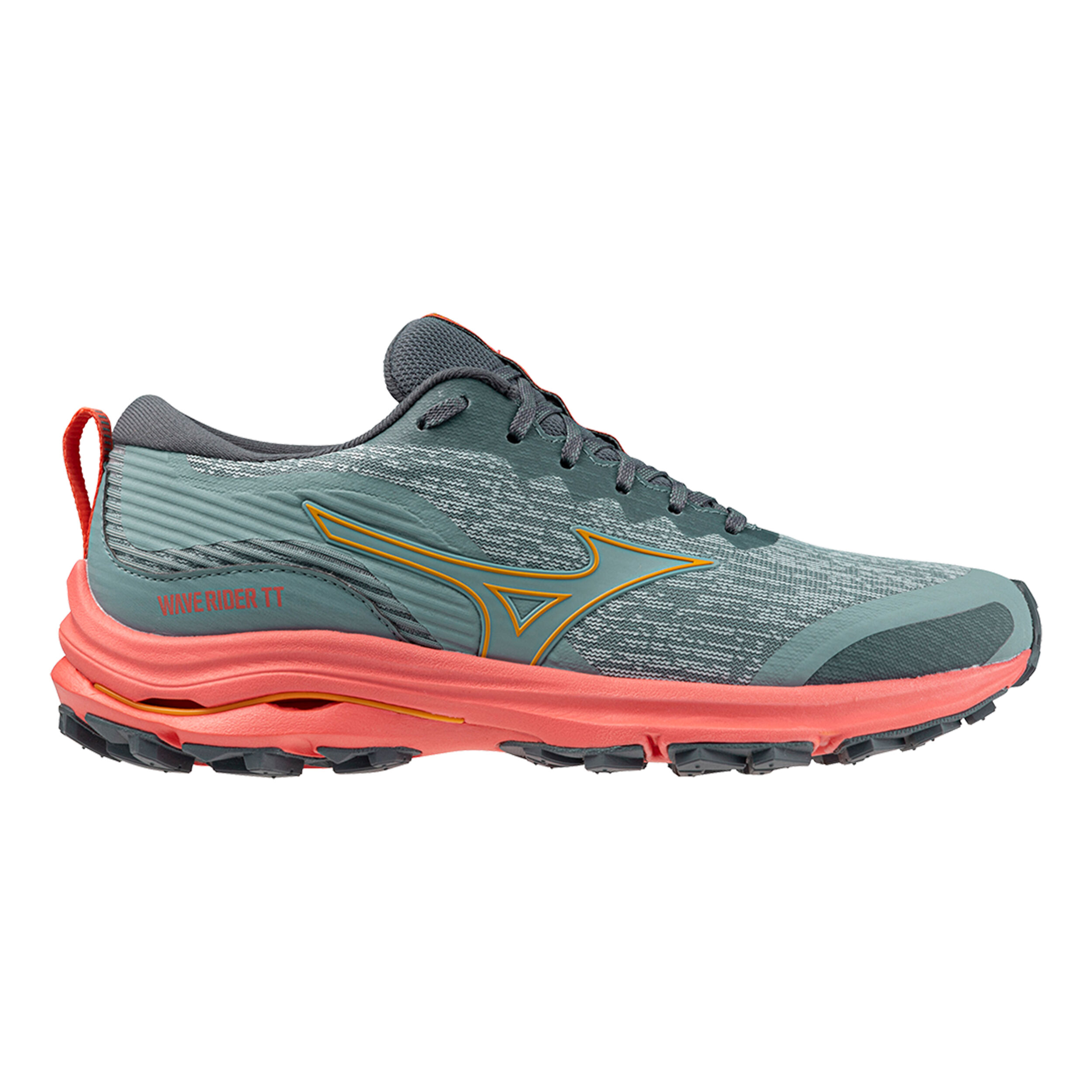Comprar Mizuno Wave Rider TT Zapatilla Trail Mujeres Gris Claro Naranja online Running Point ES