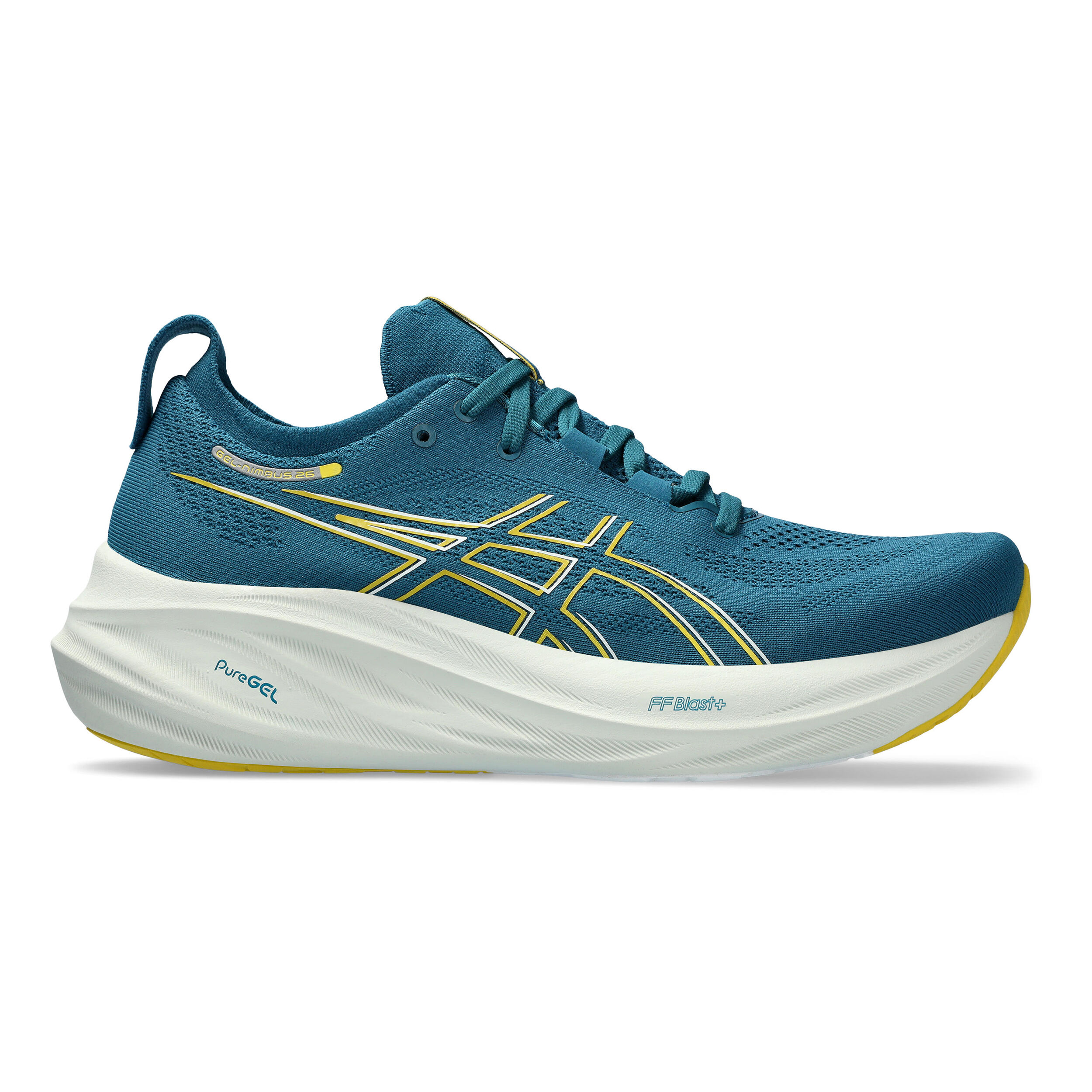 Comprar ASICS Gel Nimbus 26 Zapatilla Neutral Hombres Color Petroleo Verde Neon online Running Point ES