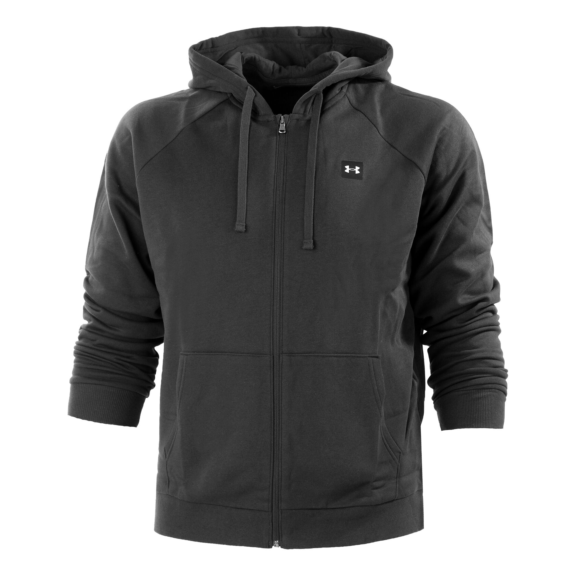 Under Armour RIVAL HOODIE - Sudadera con cremallera - black/onyx  white/negro 