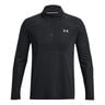 Seamless Stride 1/4 Zip Camiseta De Manga Larga Hombres-Negro