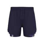 Ropa Odlo Odlo Zeroweight Print 5in 2in1 Pantalones Cortos Hombres-Azul Oscuro