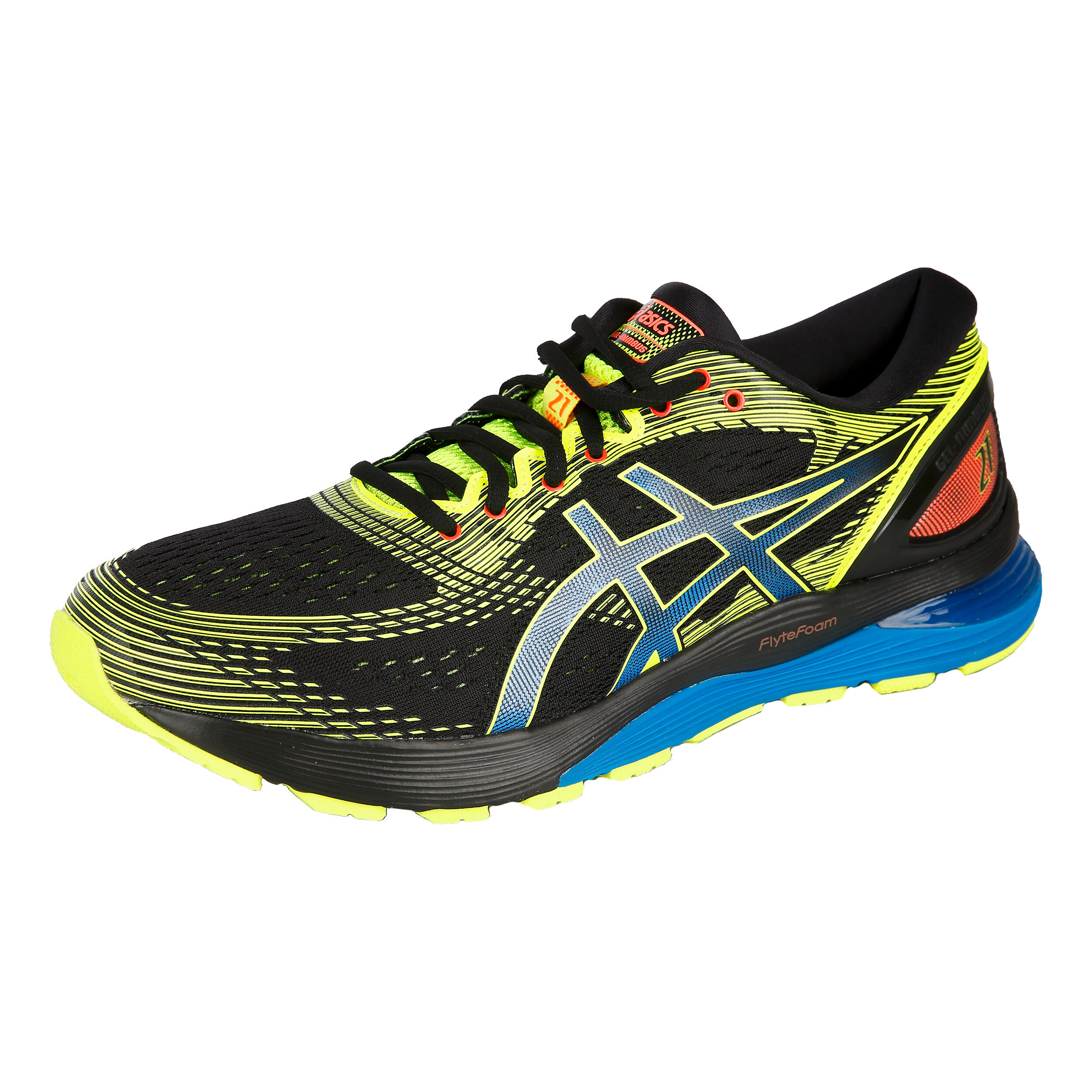 Comprar ASICS Gel Nimbus 21 Optimism Zapatilla Neutral Hombres Negro Amarillo Limon online Running Point ES
