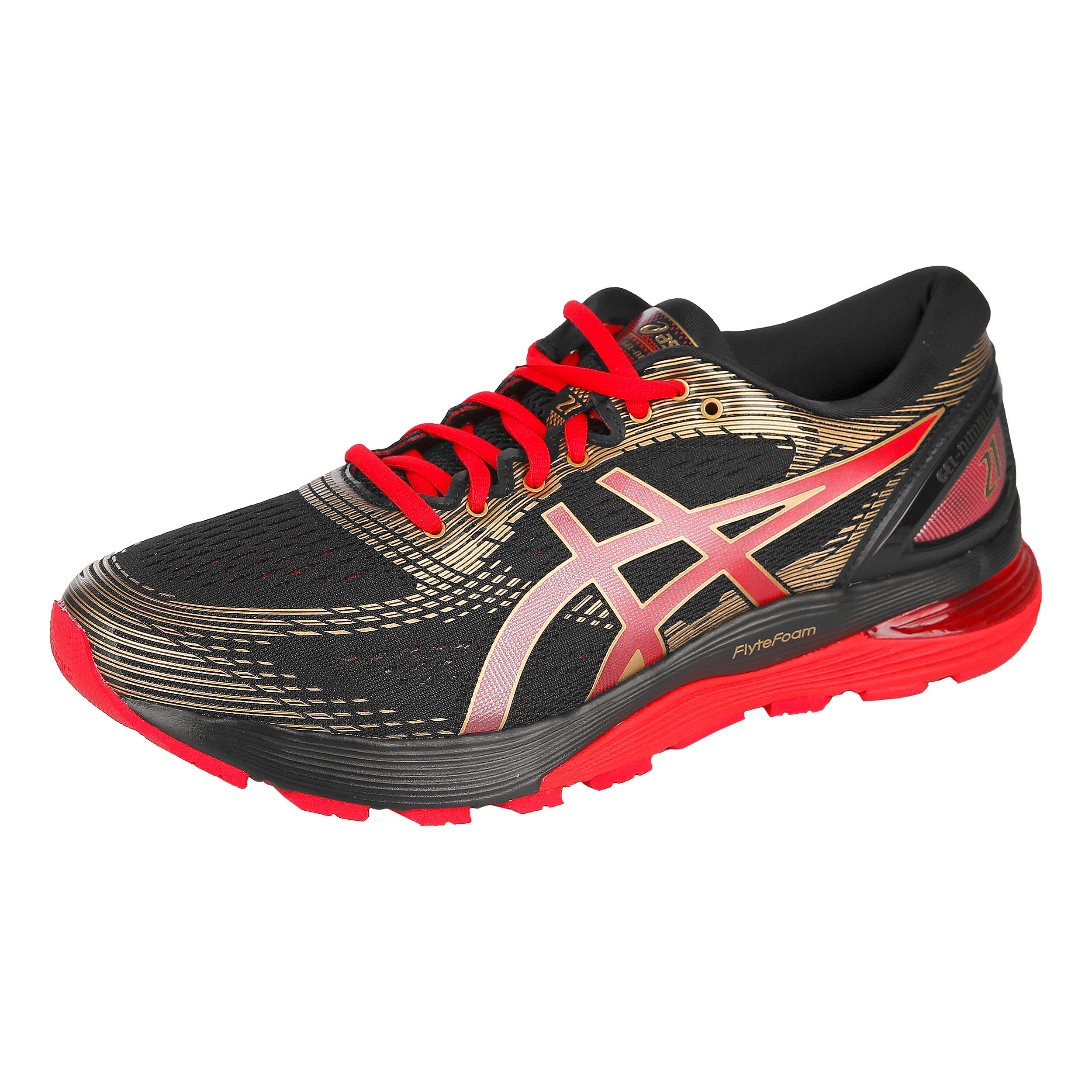 Comprar ASICS Gel Nimbus 21 Zapatilla Neutral Hombres Negro Rojo online Running Point ES