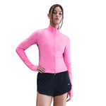 Ropa Nike Nike Swift Half-Zip Camiseta De Running Mujeres-Rosa,Plateado