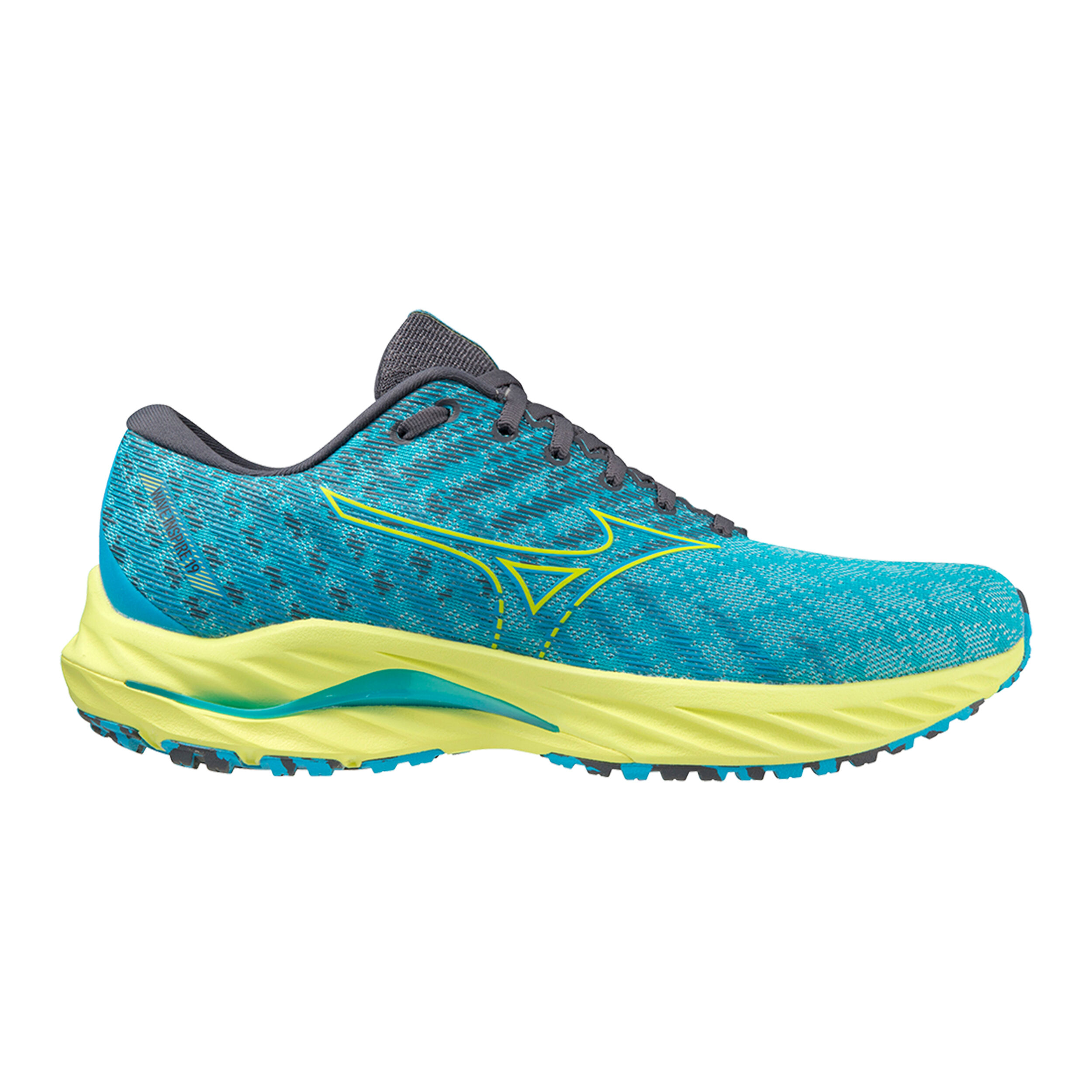 Comprar Mizuno Wave Inspire 19 Zapatilla De Estabilidad Hombres Azul Amarillo Neon online Running Point ES