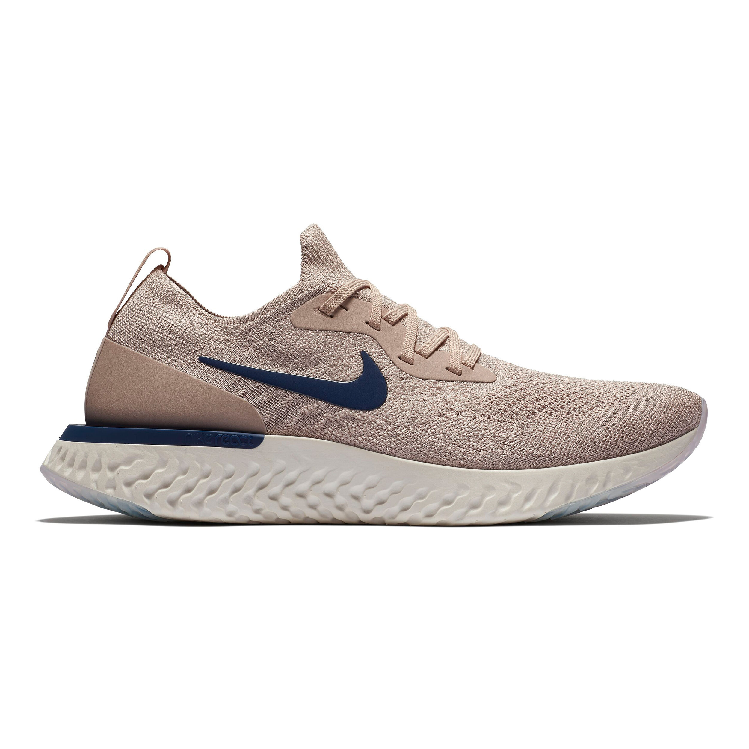 Comprar Nike Epic React Flyknit Zapatilla Neutral Hombres Beige Azul Oscuro online Running Point ES