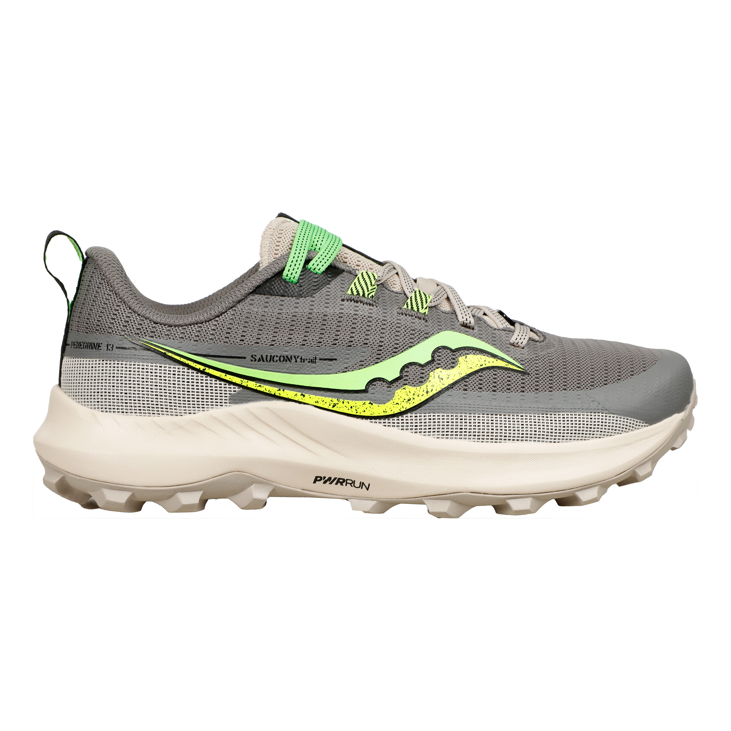 Comprar Saucony Peregrine 13 Zapatilla Trail Mujeres Gris Verde Neon online Running Point ES