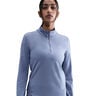Swift Half-Zip Longsleeve Camiseta de running Mujeres-azul-gris, plateado
